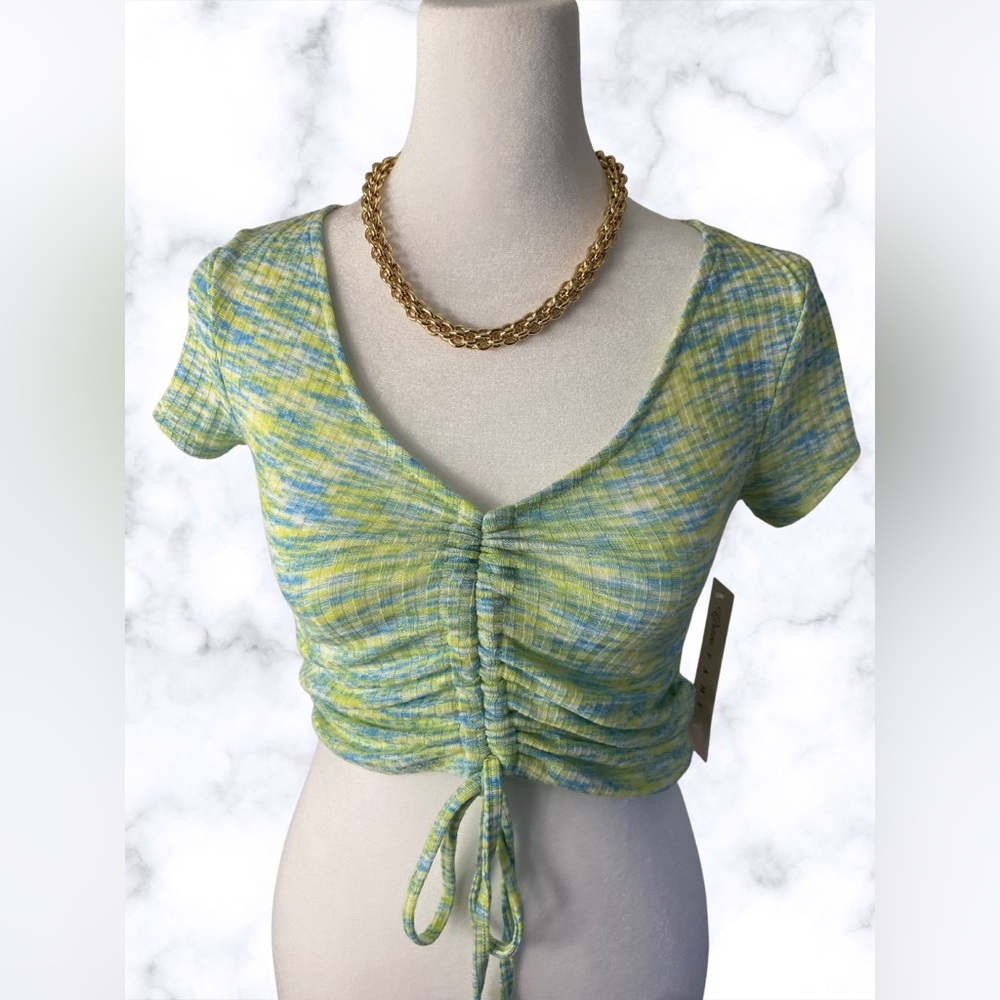Green Hippie Rose Crop Top